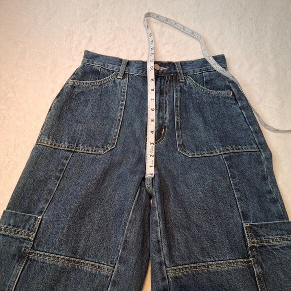 BDG Urban Outffiters Baggy Cargo Jeans Sz 25 High Rise Denim Grunge Skater 90s - Picture 15 of 16